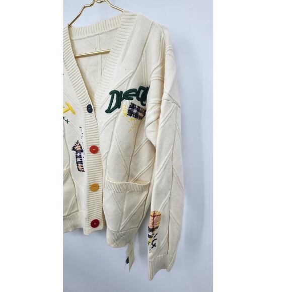 New NWT Cable Knit Long Sleeve Open Front Cardigan Sheep V-Neck Button Down S - Picture 9 of 12